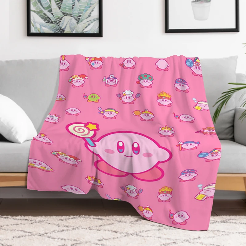 K-Kirbys Cute Cartoon Blanket Kid's Blanket Double Bed Blankets for Decorative Sofa Furry Warm Winter Throw & Throws Fluffy Soft 3