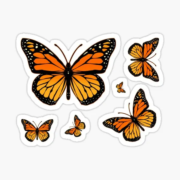 

Наклейки Monarch Butterfly Rapsody 5 шт., наклейки для багажа, дома, ноутбука, комнаты, детской комнаты, бампер с принтом на окно, бутылки для воды для гостиной