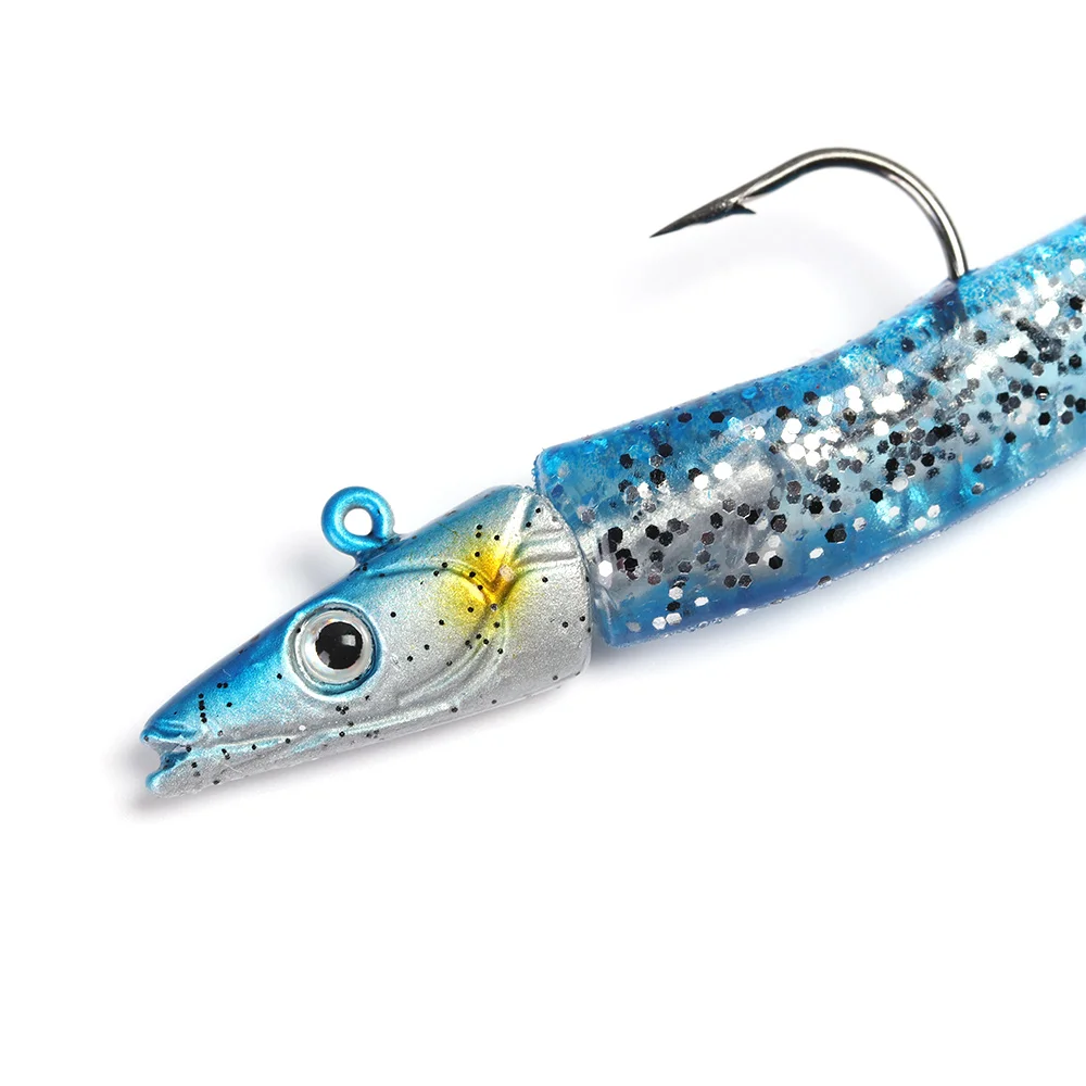 10/5PCS Soft Silicone Luminous Crazy Fish Sand Eel Wobbler Lure With Hook Bait Kit For Outdoor Fishing Accessories_voghion.com