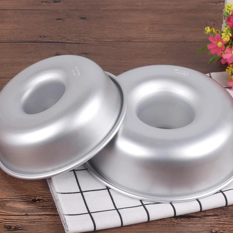 Cake Baking Tools Donuts Pan Mould DIY Chiffon Cake Molds Kitchen Bakery Baking Decoration Tin Ring Tools Bakeware Aluminum Alloy Material