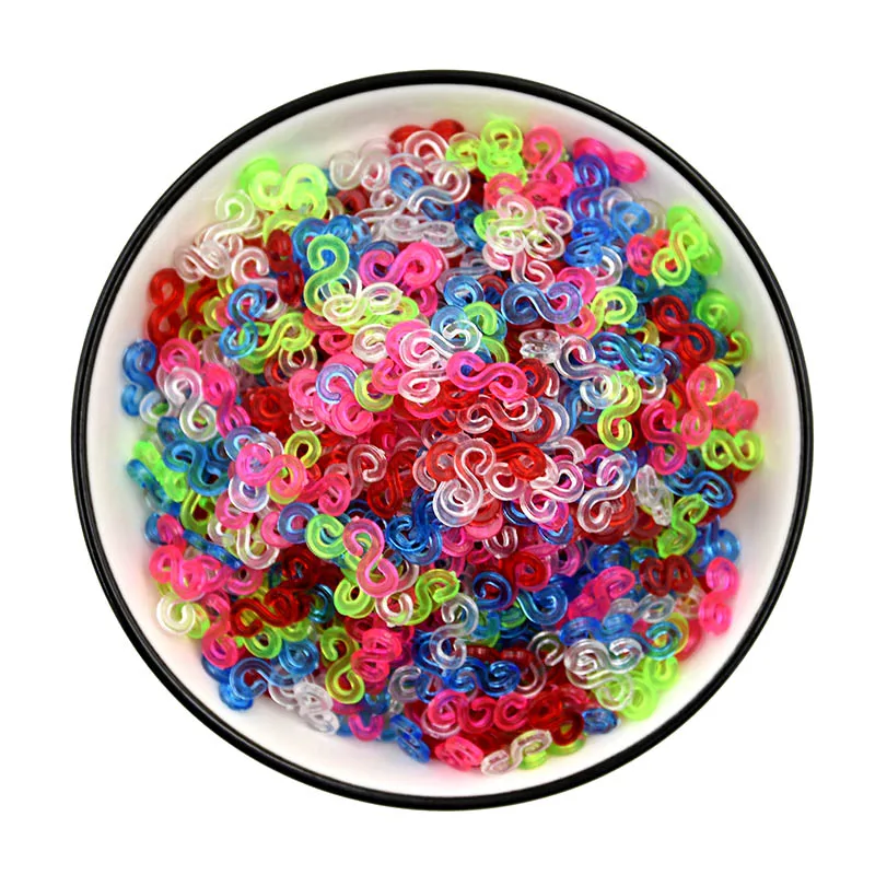 Loom Band Weaver Kit Transparent Loom Rubber Bands Kits S Clips 48/100/300/500/2000PCS for DIY Loom Bands Bracelet Charms Accessaries