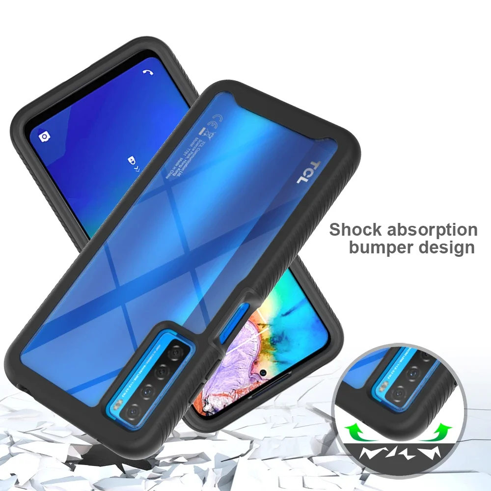 Premium Hybrid Armor Case - Transparent Shockproof Phone Cover with Front Frame and Clear Back Shell