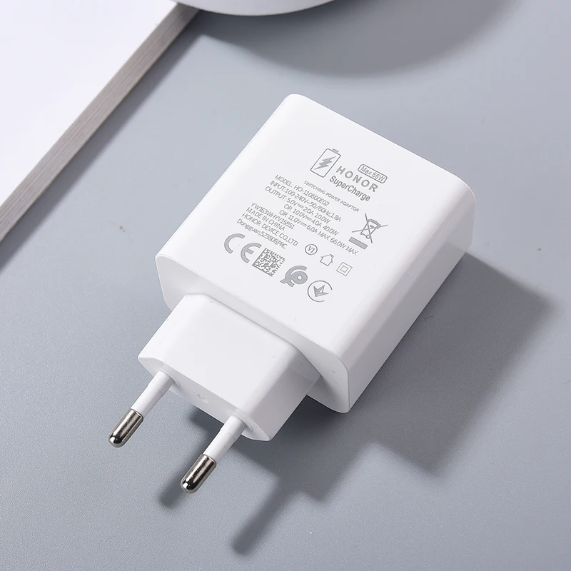 รูปสินค้า อะแดปเตอร์ชาร์จเร็ว 66W สำหรับ Honor หลายรุ่น พร้อมสายชาร์จ EU