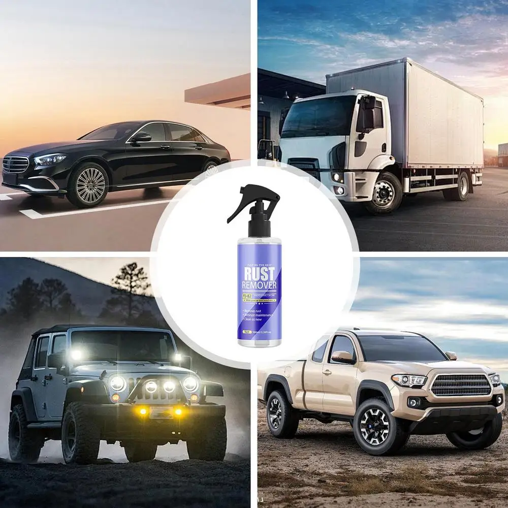 Tire Rust Remover Spray 100ml Car Tire Iron Powder Remover Spray Metal Rust Out Instant Remover Spray Automobile Tyre Cleaner