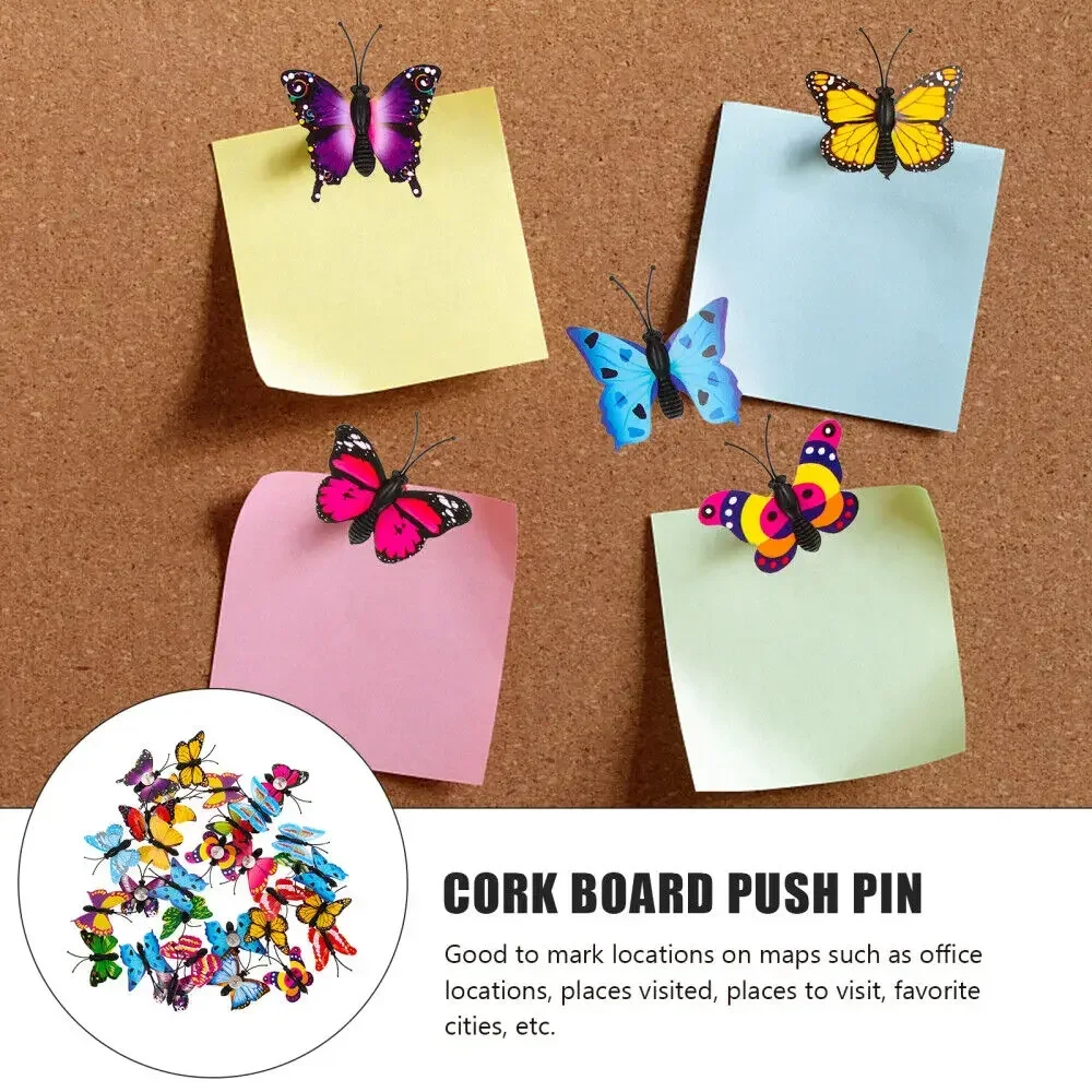 Plastic Push Pins 30Pcs Butterfly Thumb Tacks Decorative Push Pins for Photo Wall Cork Board Bulletin plastic push pins