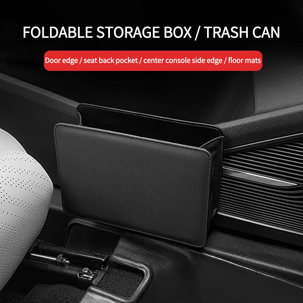 Car Storage Bag Car Trash Can Foldable Seat Back Hanging Storage Box Interior Products