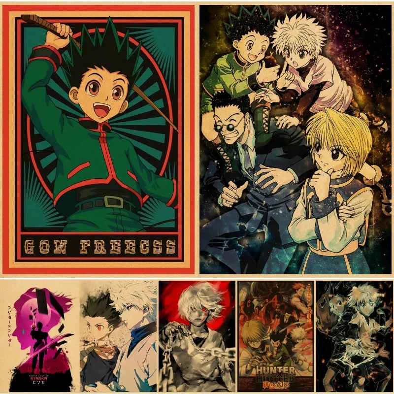 

Hunter X Hunter Poster Classic Wall Art Painting Japanese Anime Mural Print Vintage Pictures Living Room Decorative Kraft Paper