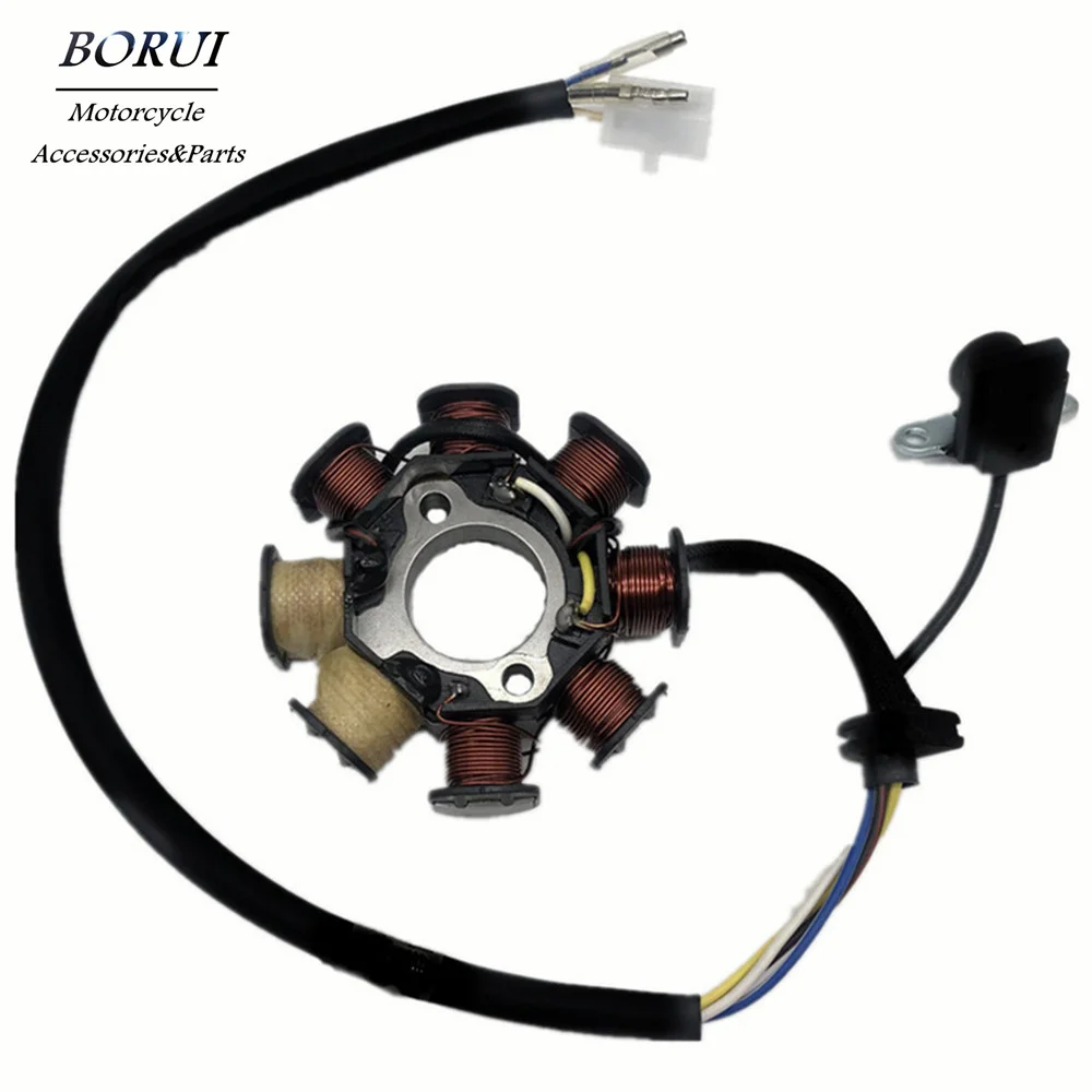 

Motorcycle Generator Stator Coil 8 Poles 4 Copper Wire Magneto Half Wave Full Wave For GY6 50 60 80CC 139QMB Scooter Moped ATV