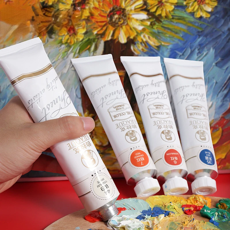 Ginflash 1PC Oil Paint 50ml/Tube Beginner Professional Art Supplies Painting Material