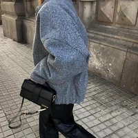 Gray Casual Jacket Women Fashion Chic Lady Long Sleeves Mock Neck Warm Thick Coat Top Female Fall Winter Clothing - Image 6