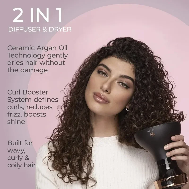 Diffon DF1 5000 Ceramic-Lightweight Diffuser & Curly Hair Dryer with Argan Oil