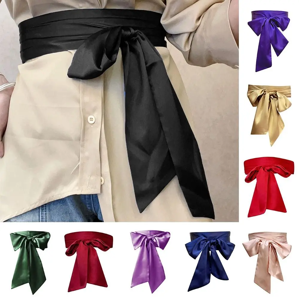 Satin Silk Bow Corset Waist Belt for Women