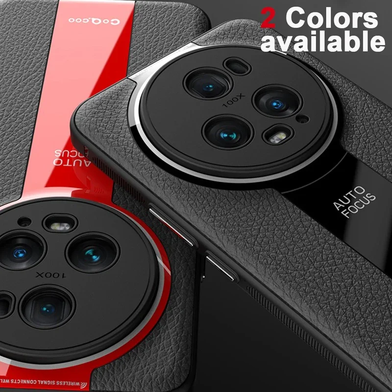 Luxury Lichi Leather Ultra Thin Matte Case with Soft TPU and Lens Protection