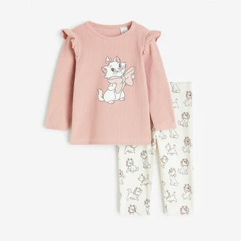 0-6 Year Old Male And Female Baby Long Sleeved Set Cat Printed Cartoon Children's Casual Wear Autumn Clothing 2