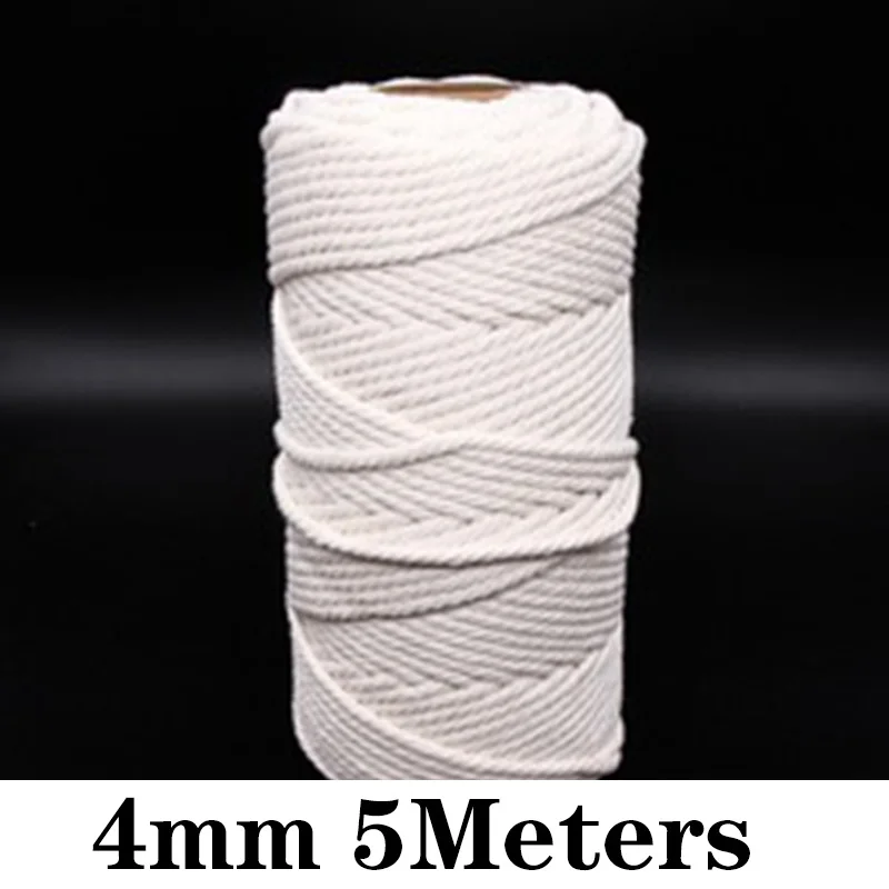 Natural Cotton Macrame Cord 1/2/3/5/8/10mm Rope Ribbon String Sewing DIY Handmade Thread Twine Weave Home Accessories Decoration 