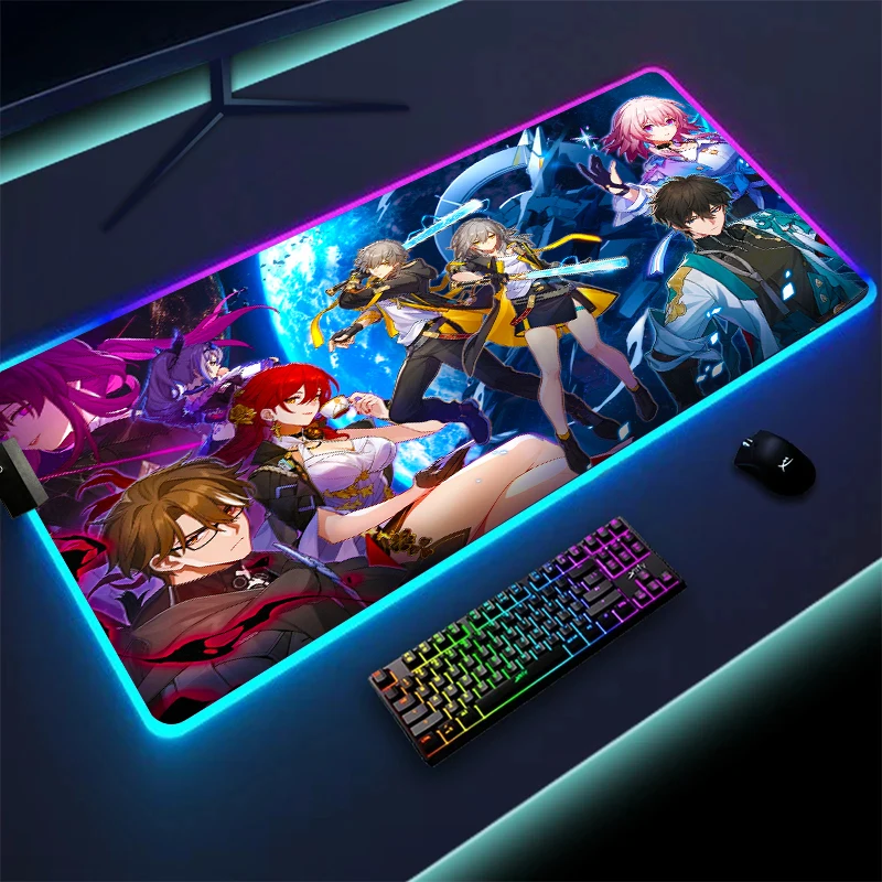 

Игровой коврик для мыши RGB Honkai Star Rail, компьютерный коврик для мыши, большой игровой коврик для мыши 900x400, Настольный коврик XXL, игровой коврик