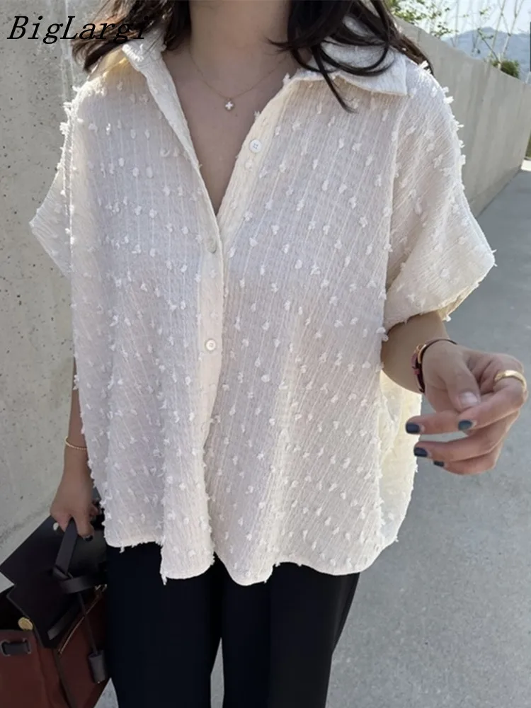

2023 Korean Polka Dot Chic Blouse Women Fresh Design Sense Shirt Autumn Temperament