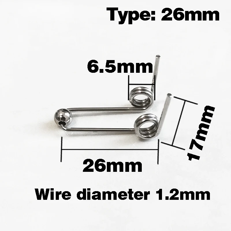 컬링 다리미 교체 부품, 파손된 이중 리턴 비틀림 용수철, 와이어 직경 1.2mm, 4 개
