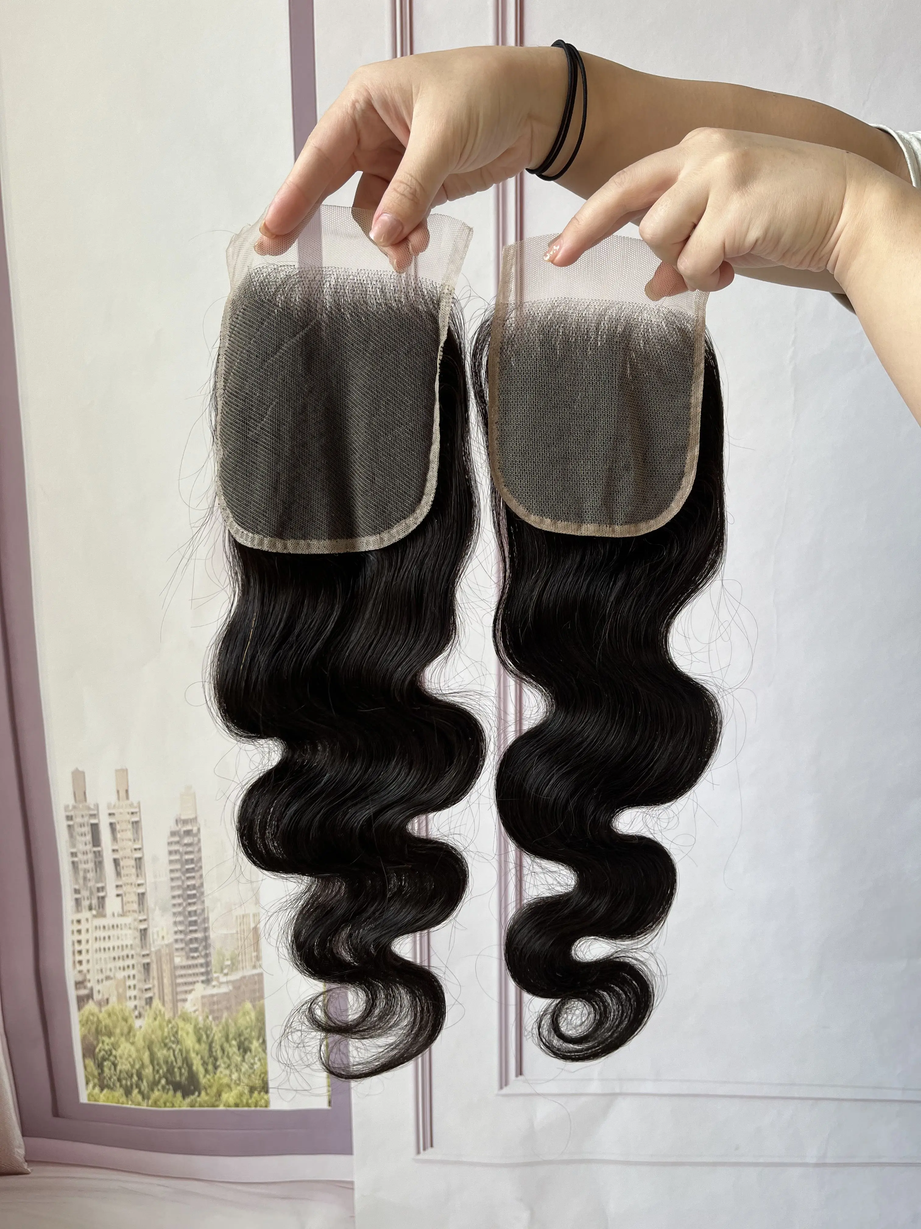 5x5 Lace Closure Body Wave Human Hair 4x4 Lace Cloure Swiss Lace Human Hair Extensions 100% Human hair Transparent Lace Closure