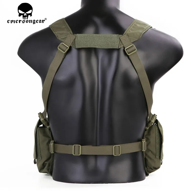 Emersongear MF 스타일 전술 가슴 장비 UW Gen IV 사냥 조끼 하네스 스플릿 프론트 캐리어 허리 매거진 백