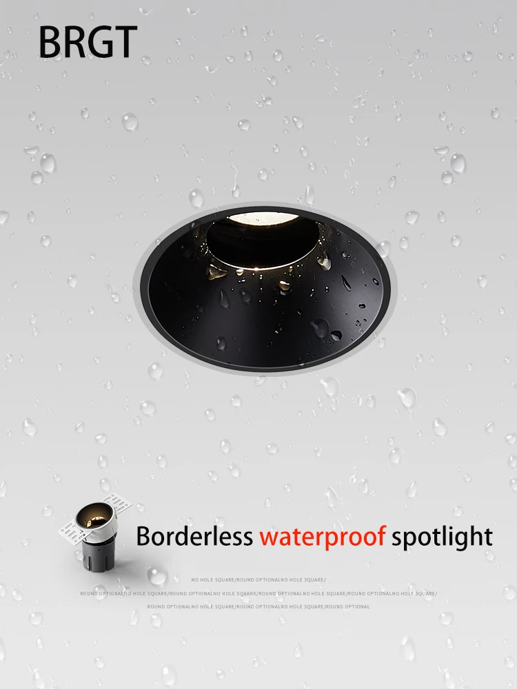 BRGT Waterproof LED Spotlights Recessed Borderless Ceiling Lamp 7W Adjustable Foco For Kitchen Bathroom Indoor Outdoor Lighting motion sensor flood lights
