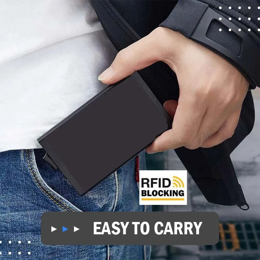 RFID Smart Minimalist Slim Wallet - Metal Card Holder