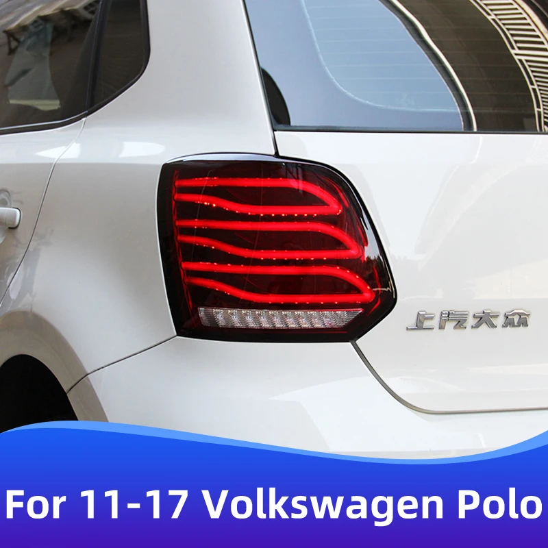 

Задний фонарь в сборе для Volkswagen Polo 2011-2017, модифицированные и модернизированные светодиодный ные ленты, задние фонари рулевого управления