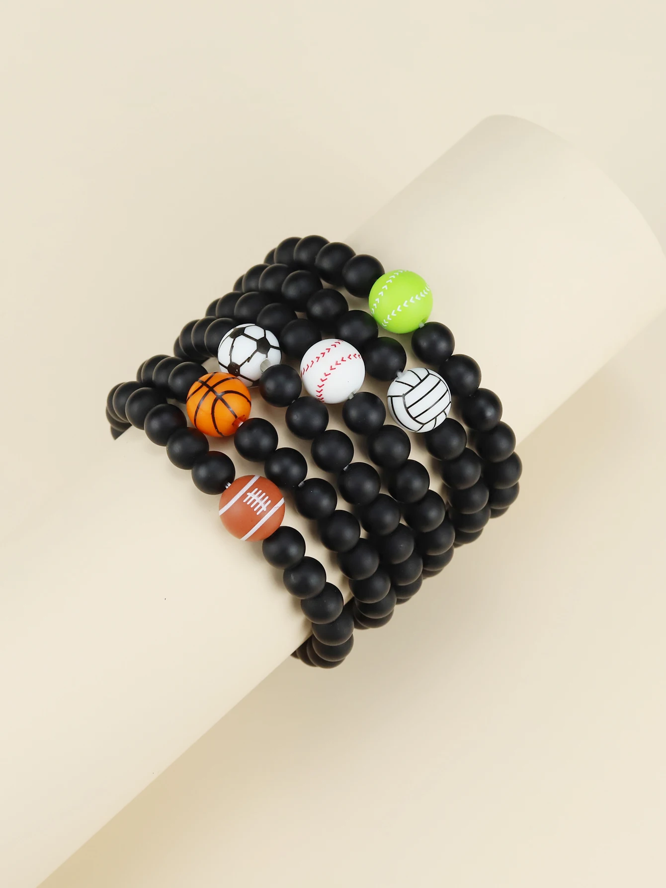 NaturalStoneBasketballFootballSoccerBaseballSoftballDecorHandmadeBeadedBraceletGym