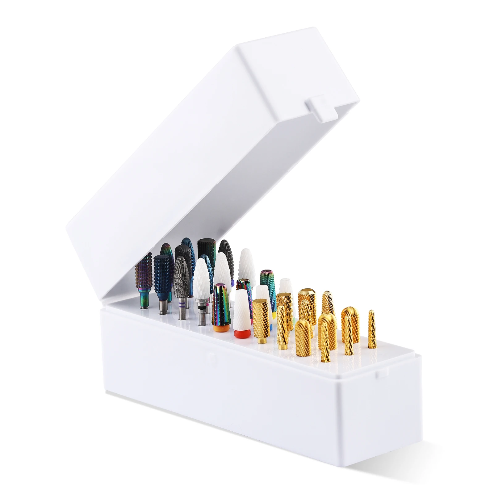 30 Holes Nail Drill Bit Holder Storage Case Stand Display Milling