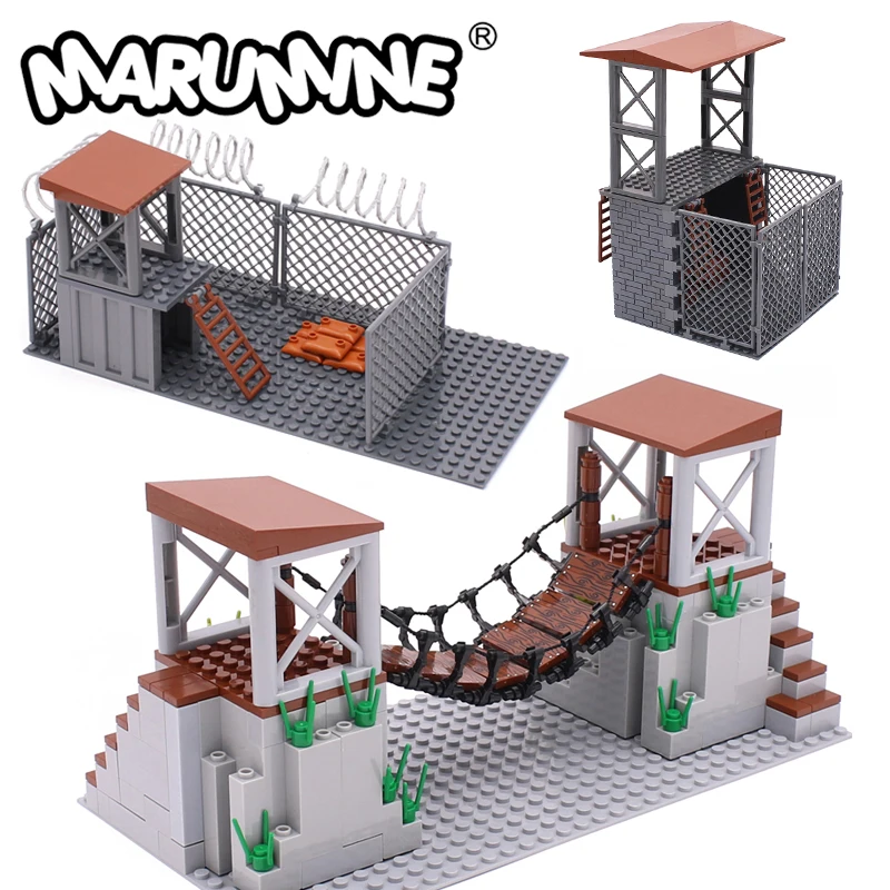 Marumine-MOC 브릭 센트리 타워 아웃라이어 밀리터리 빌딩 세트, WW2 ..