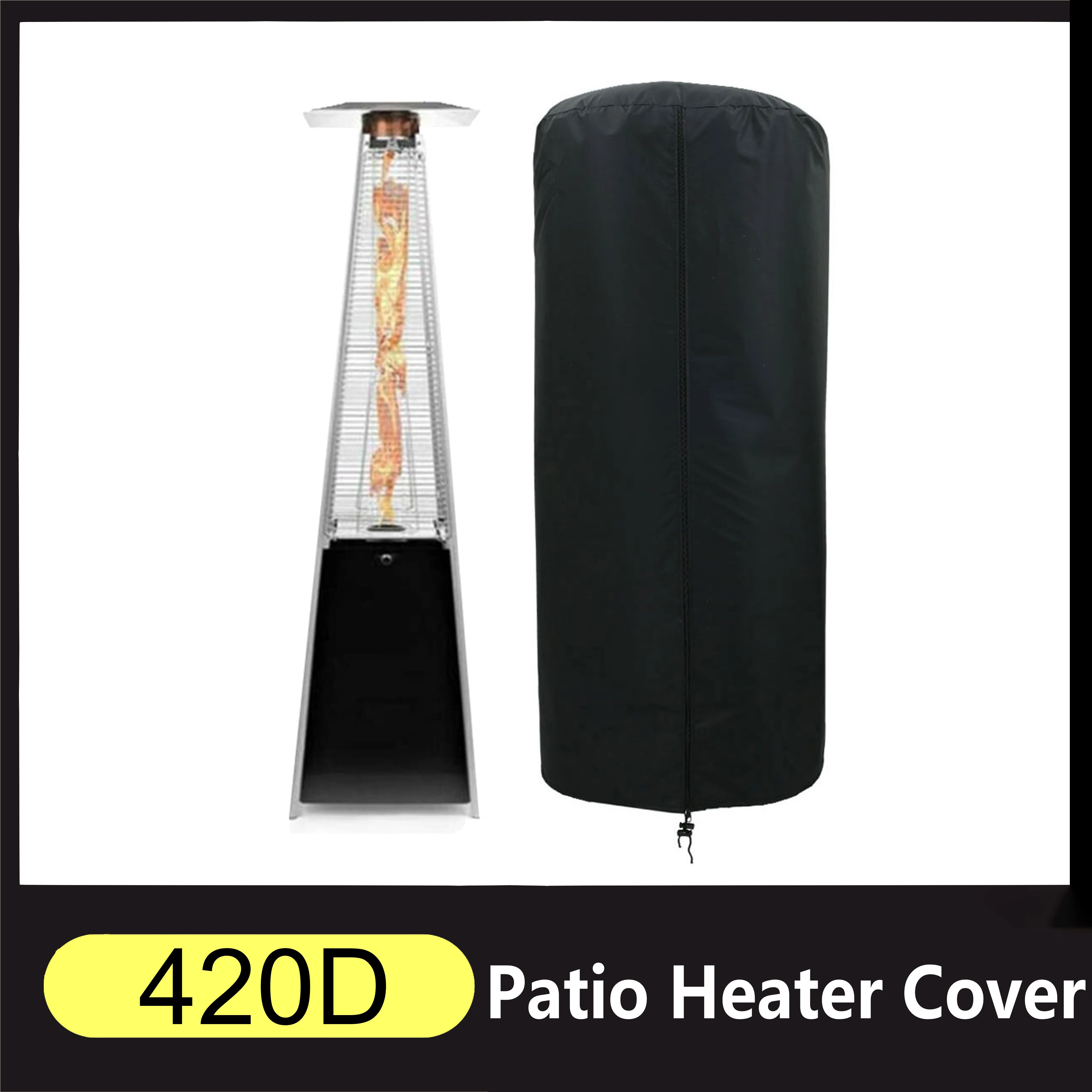 Patio Heater Cover Outdoor Waterproof Windproof and Dustproof Pyramid Vertical Outside Universal Cover Heater Protection Cover