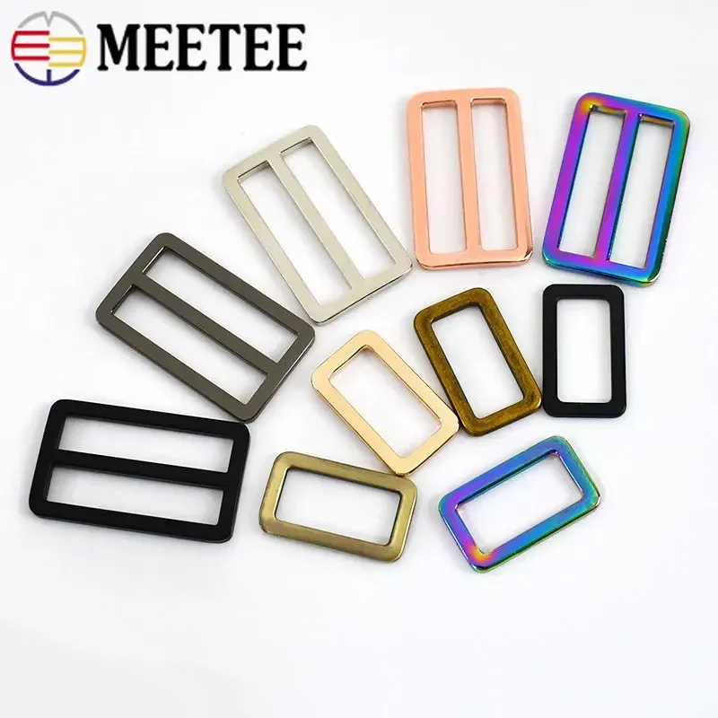 Metal Ring Buckles for Bag Strap Tri Glide Slider Clasp Webbing Dog Belt Adjuster Hooks DIY Hardware Accessories 5/10Pcs 20-50mm