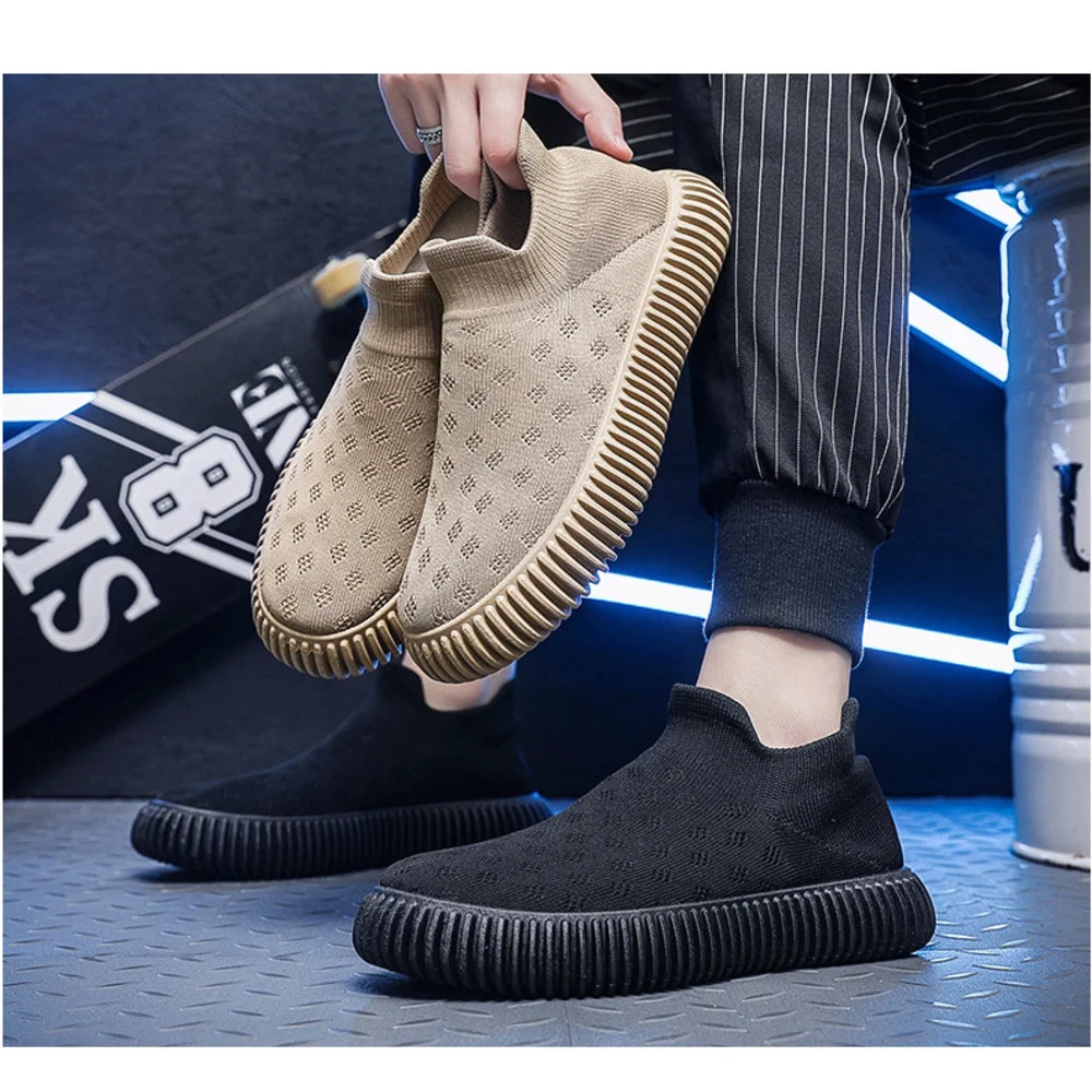 Δημοφιλή ανδρικά παπούτσια ζωντανής ροής με Flying Weave 2023 Νέα κορεατικά αθλητικά παπούτσια Casual Ανδρικά παπούτσια με κάλτσες ενός ποδιού που αναπνέουν_voghion.com
