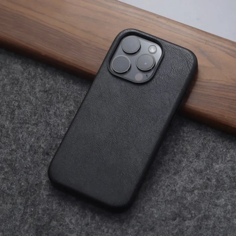 Retro Premium Brown Leather Case with Magnetic Ring Cover