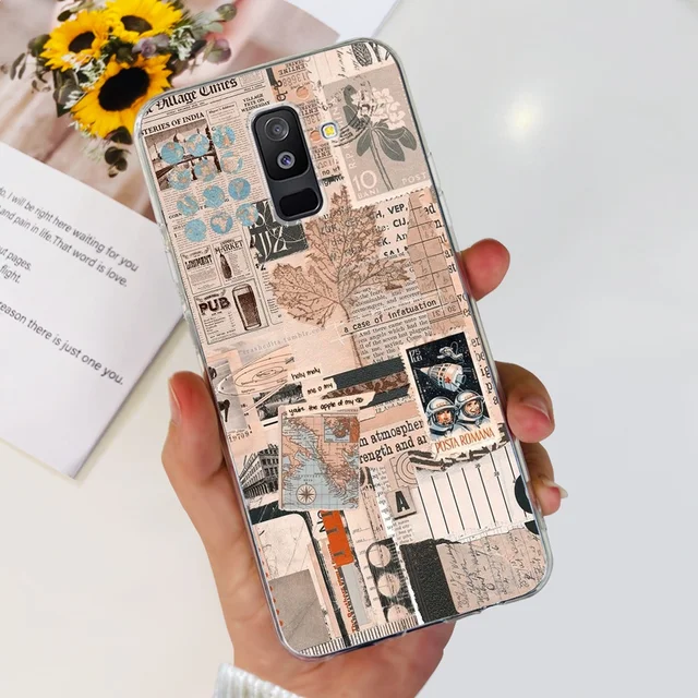 Back Cover A6+ Case Samsung A6+ Case Red TPU Gel Silicone Case For