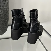 Black Long Boots Femme Sandals Block High Heels For Women Platform Heels Chunky Thong Summer Wedges Shoes Sandales Femme 2024 - Image 6