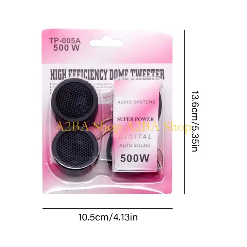 A2BA 500W 라우드 스피커 범용 고효율 돔 트위터 라우드 스피커 사운드 응답 자동차 애플리케이션을위한 쉬운 설치
