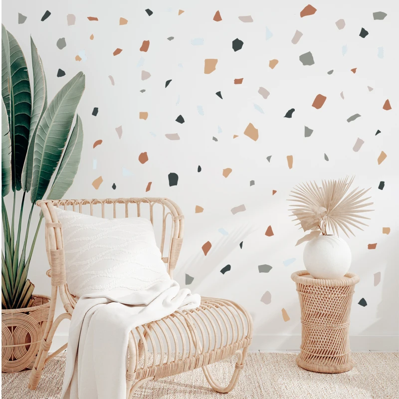 Terrazzo Pattern Irregular Stone Shape Wall Stickers for Living Room Bedroom Bathroom Decorative Wall Decals Home Decor Murals wall stickers