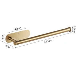 Space-Saving Stainless Steel Adhesive Towel and Tissue Holder (Lengthen Gold)