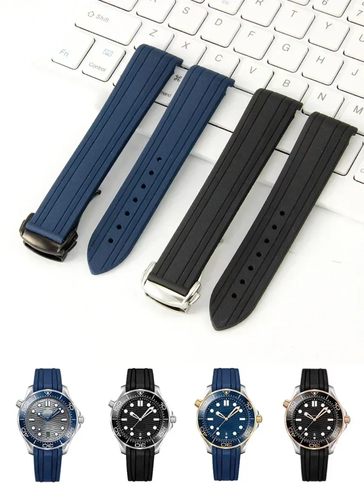 

Силиконовый ремешок для часов Omega, антиаллергенный складной ремешок для часов «Морская лошадь», модель 300 года