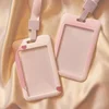 1 Piece Gradient Pink Color Kpop Photocard Holder for Kids Cute Love Style Student ID Bus Card Holder Kawaii Card Protector 4