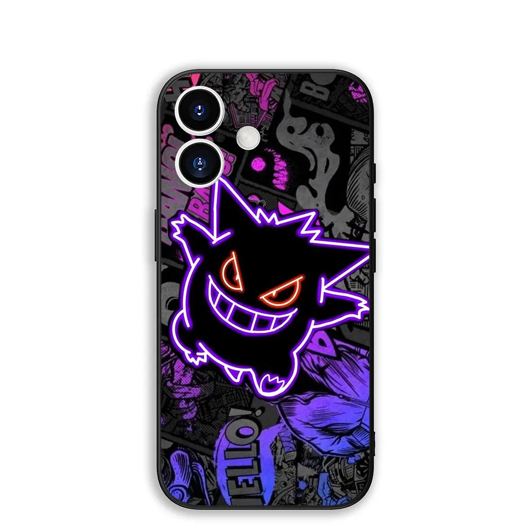 Soft Cover Phone Case with P-Pikachus and Gengar Design