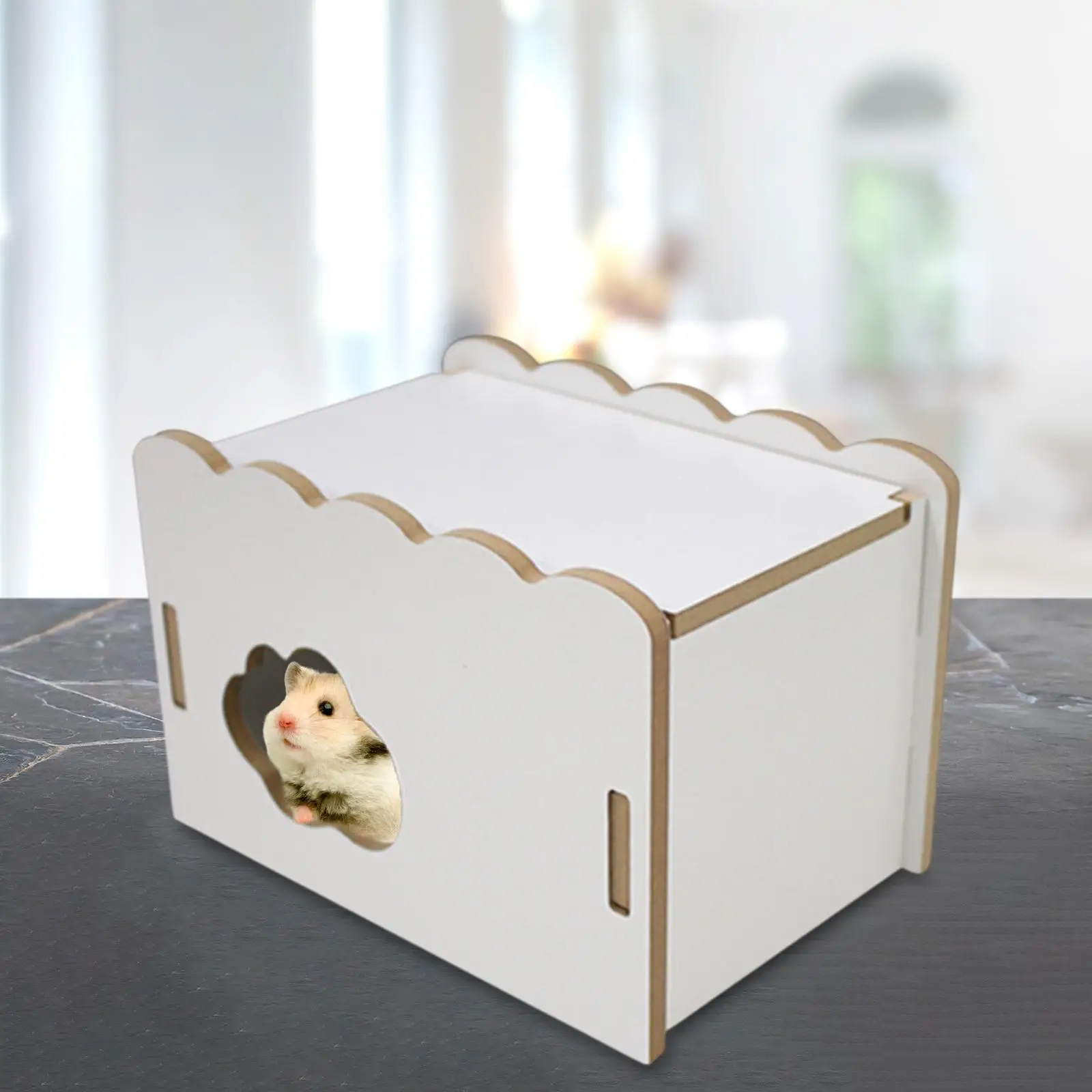 Hamster Hideout Wooden House Multipurpose Activity Center Decorative Small Animals Sleeping Hut Habitat Decor Cage Toy for Rat