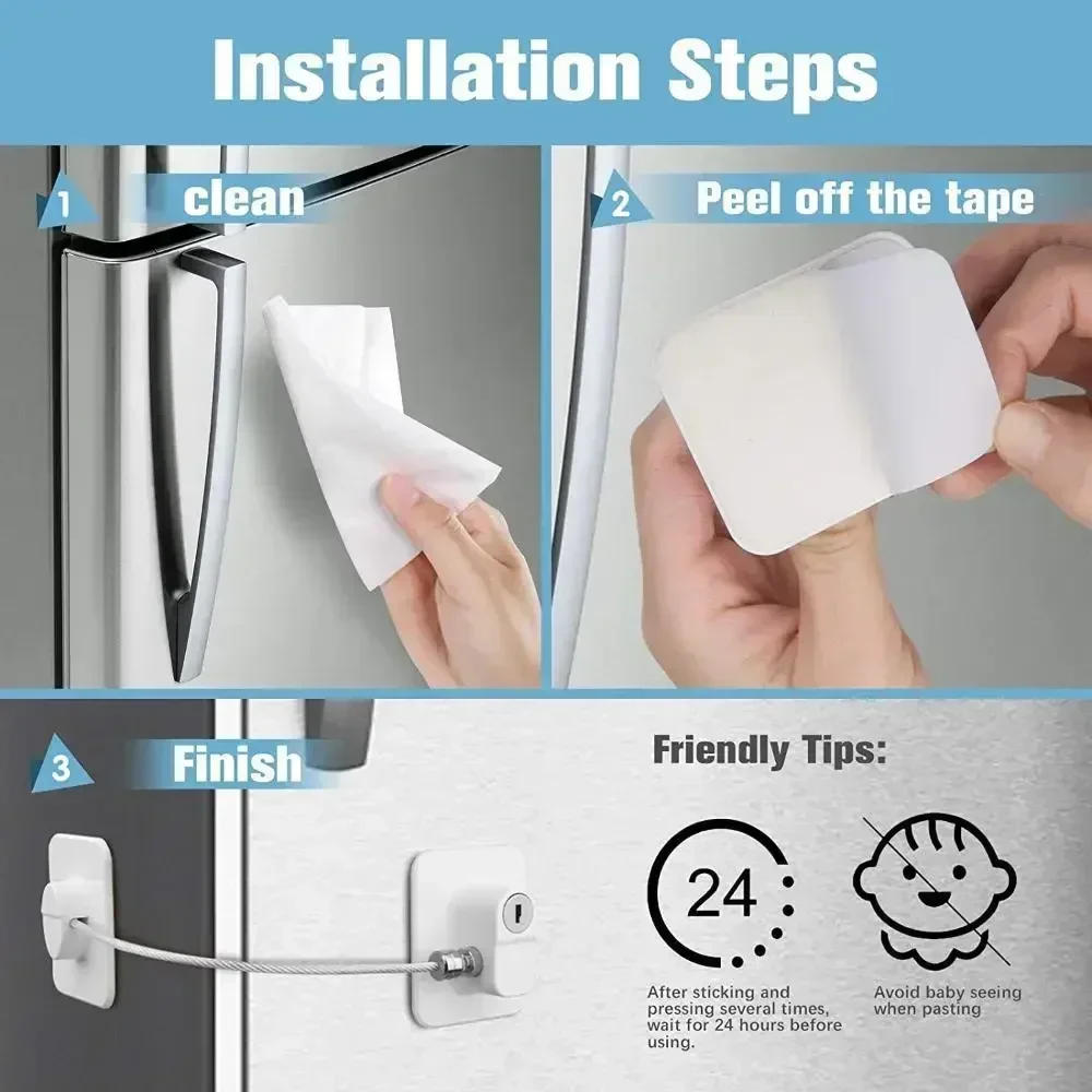 1pcs Multi-function Security child safety cabinet lock drawer lock bracket for refrigerator baby furniture protection ﻿