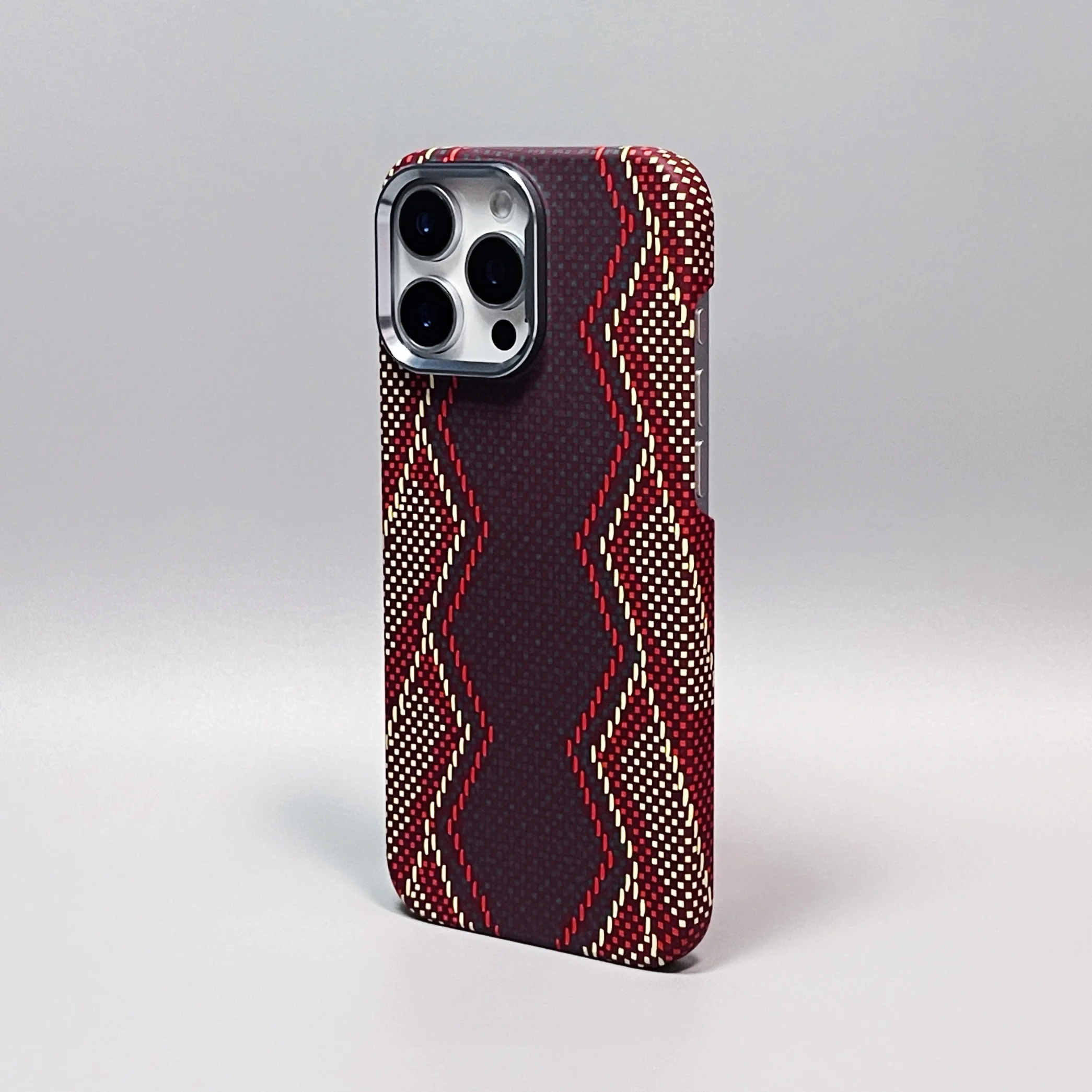 Ultra Thin Carbon Fiber Texture Magsafe Case with Wireless Charging and Alloy Lens Matte Hard Cover