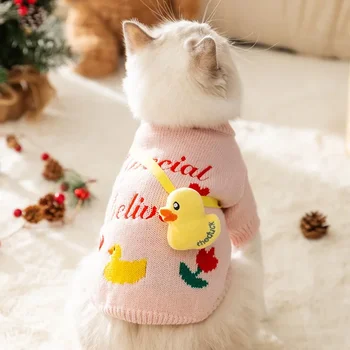 Christmas Style Pet Clothing Winter Warm Sweaters for Small Medium Dogs Turtleneck Knitted Puppy Cat Sweater Vest Chihuahua