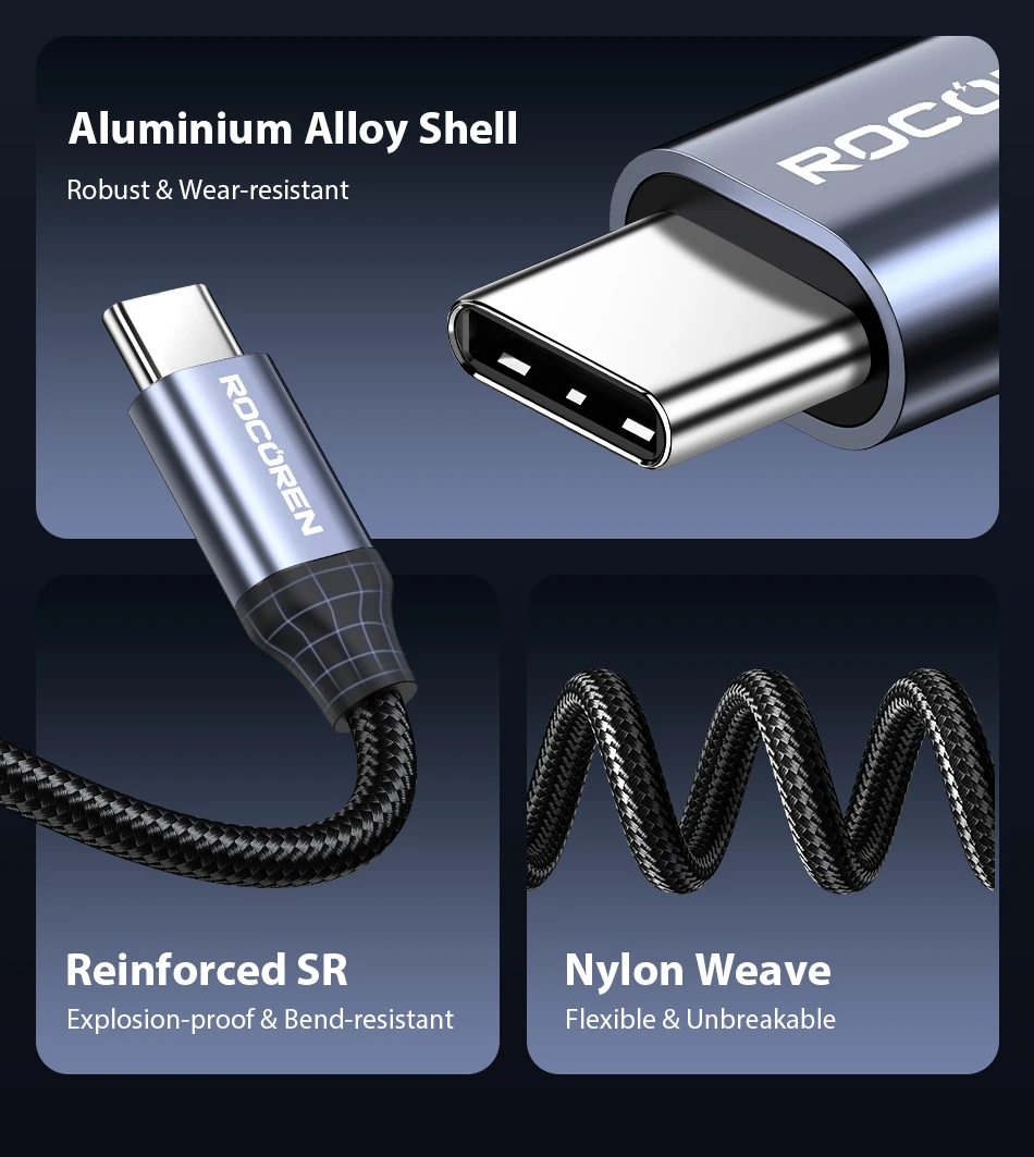 Rocoren 2-in-1-Audio-Adapter, USB C auf 3,5 mm Klinke, Typ C PD, 36 W, Aufladen für Tablet, iPhone, Xiaomi, kabelgebundener Kopfhöreranschluss – Detail 23