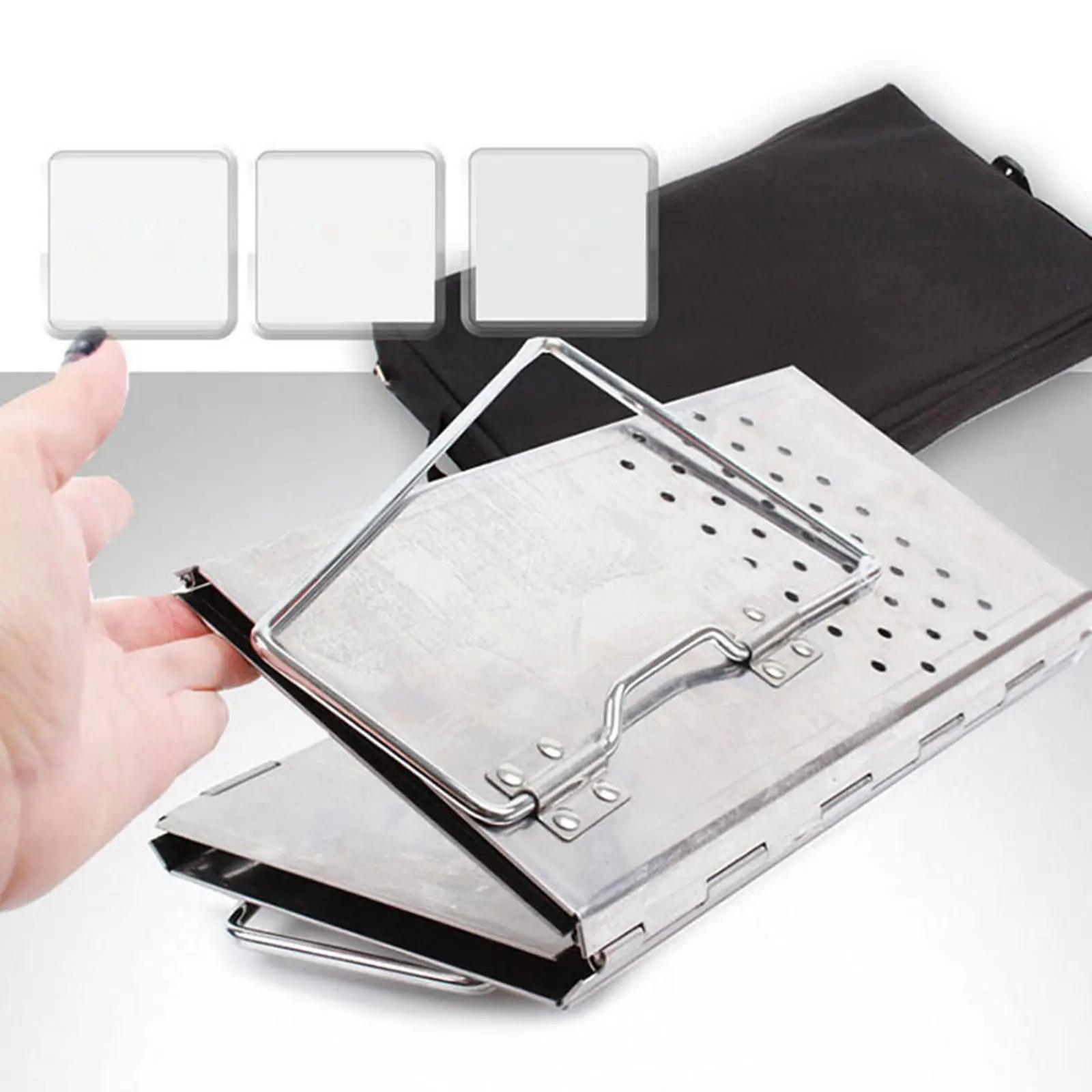 Foldable Charcoal Chimney Starter Stainless Steel for BBQ Travel Accessories