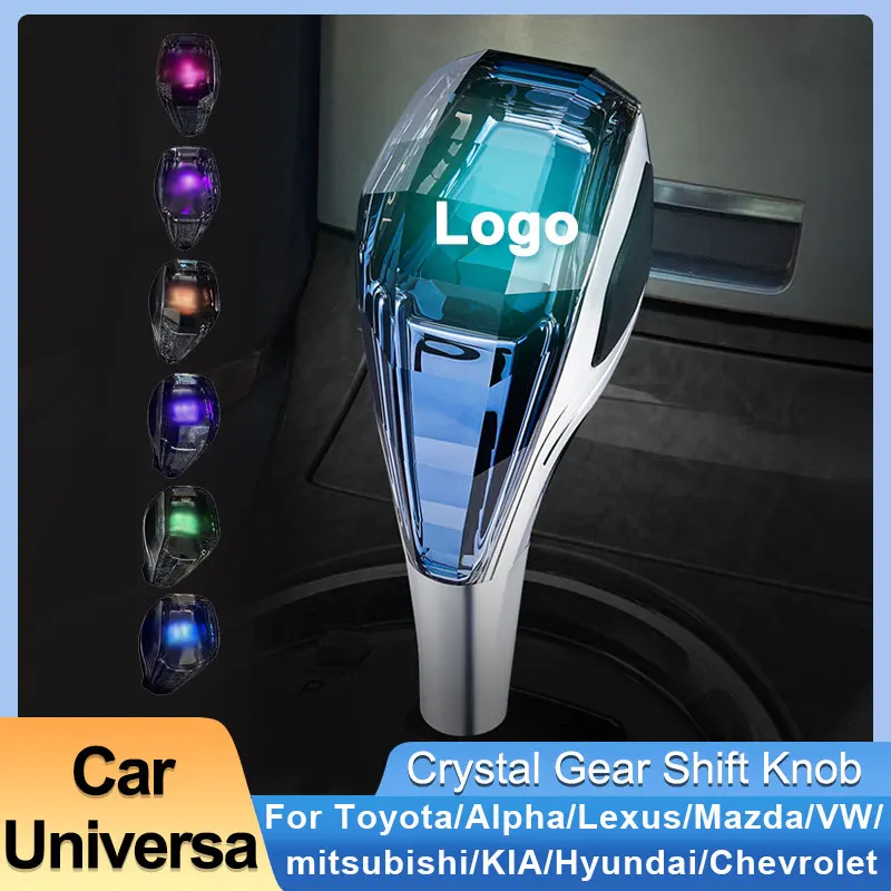 Pomello Del Cambio Con Maniglia In Cristallo Universale Per Auto Con Luce A Led Per Accessori Interni Toyota/Alpha/Lexus/Mazda/Mitsubishi/Vw/Kia