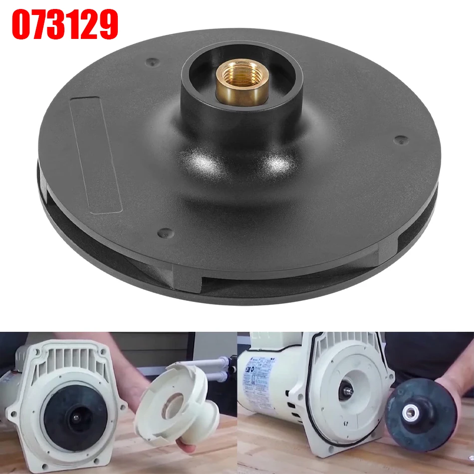 

ТМ модернизированная 073129 крыльчатка насоса подходит для 1-1/2 HP крыльчатка насоса WhisperFlo для бассейна и спа-насоса, Черная